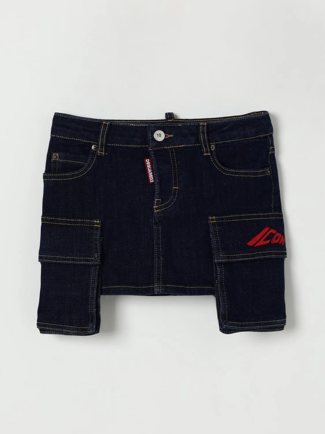 Gonna cargo Dsquared2 in denim di cotone