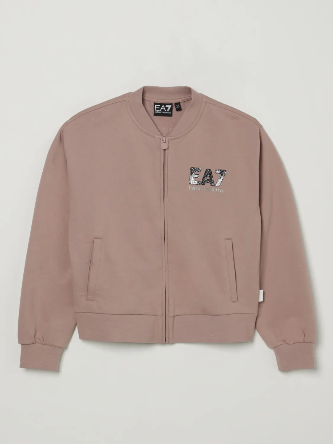 Felpa con zip con logo Ea7