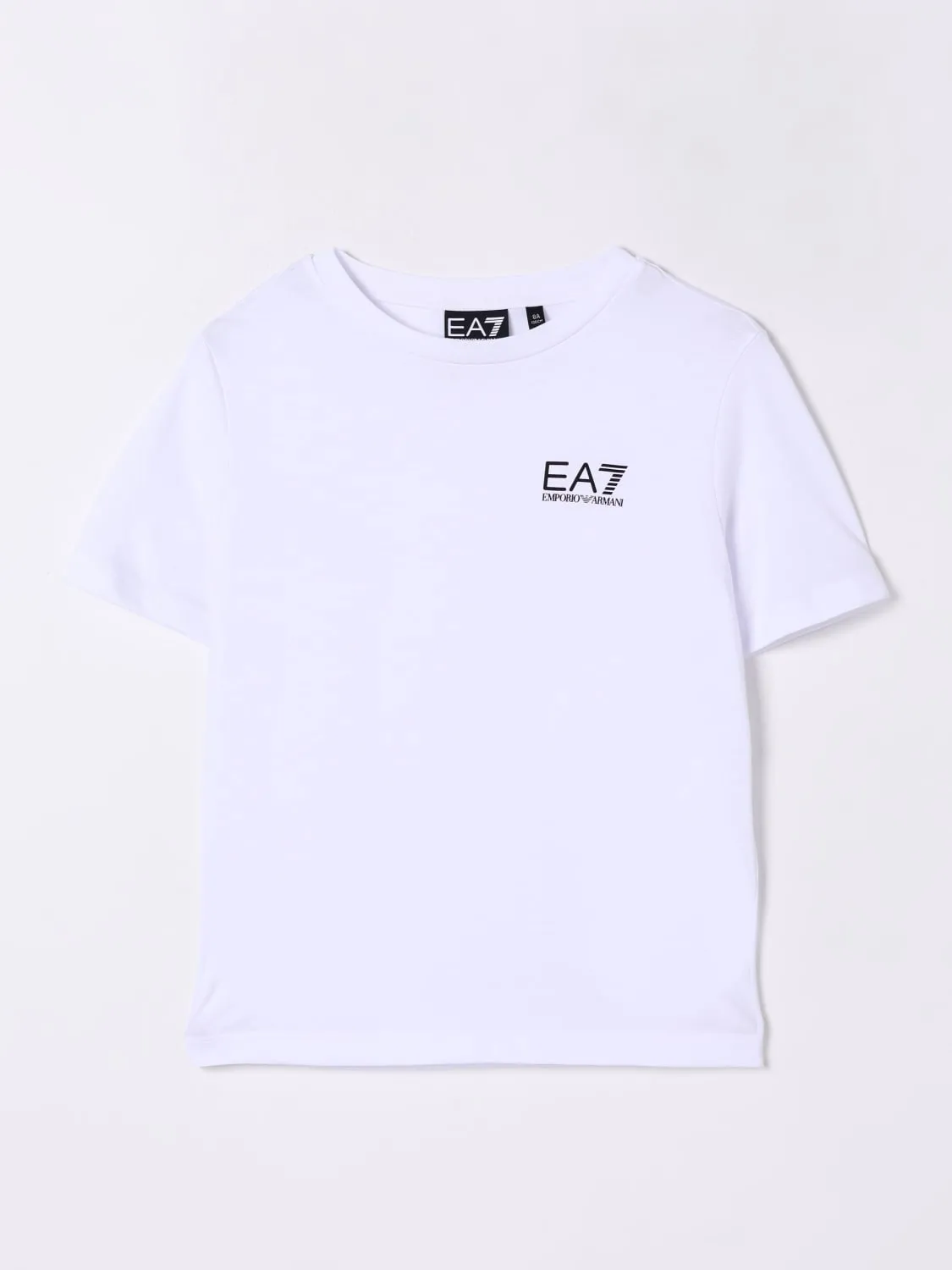 T-shirt in cotone con mini logo EA7