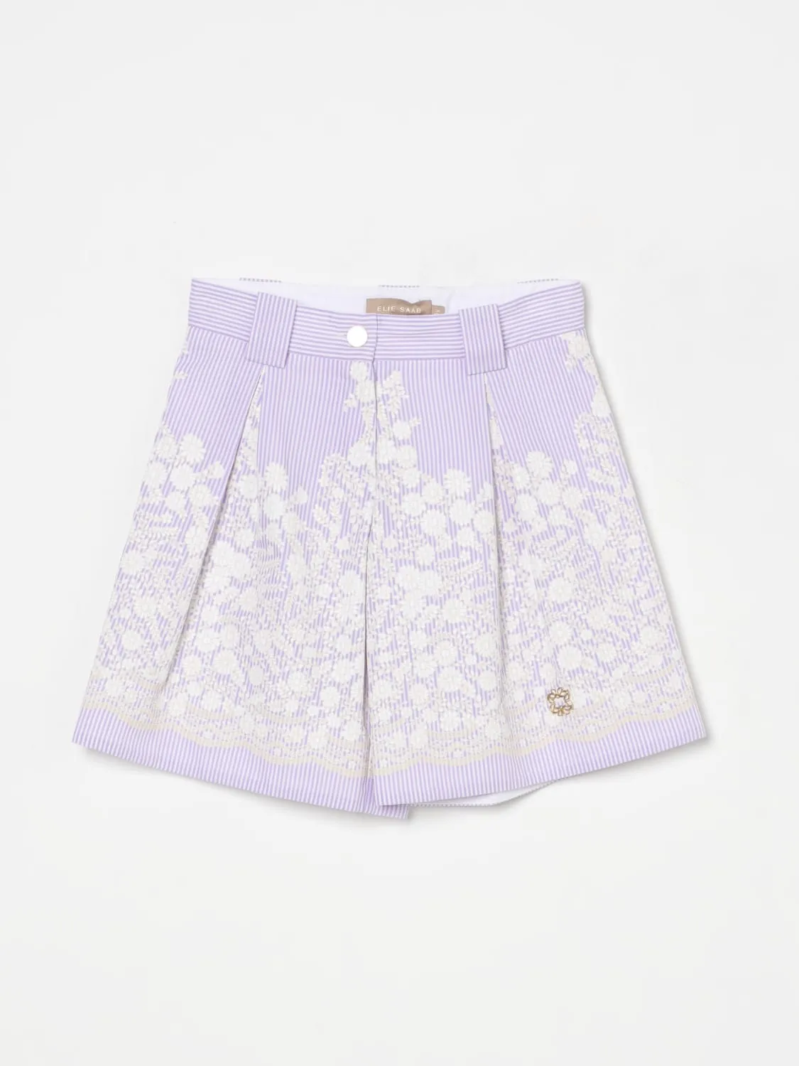 Pantaloncino in cotone floreale Elie Saab