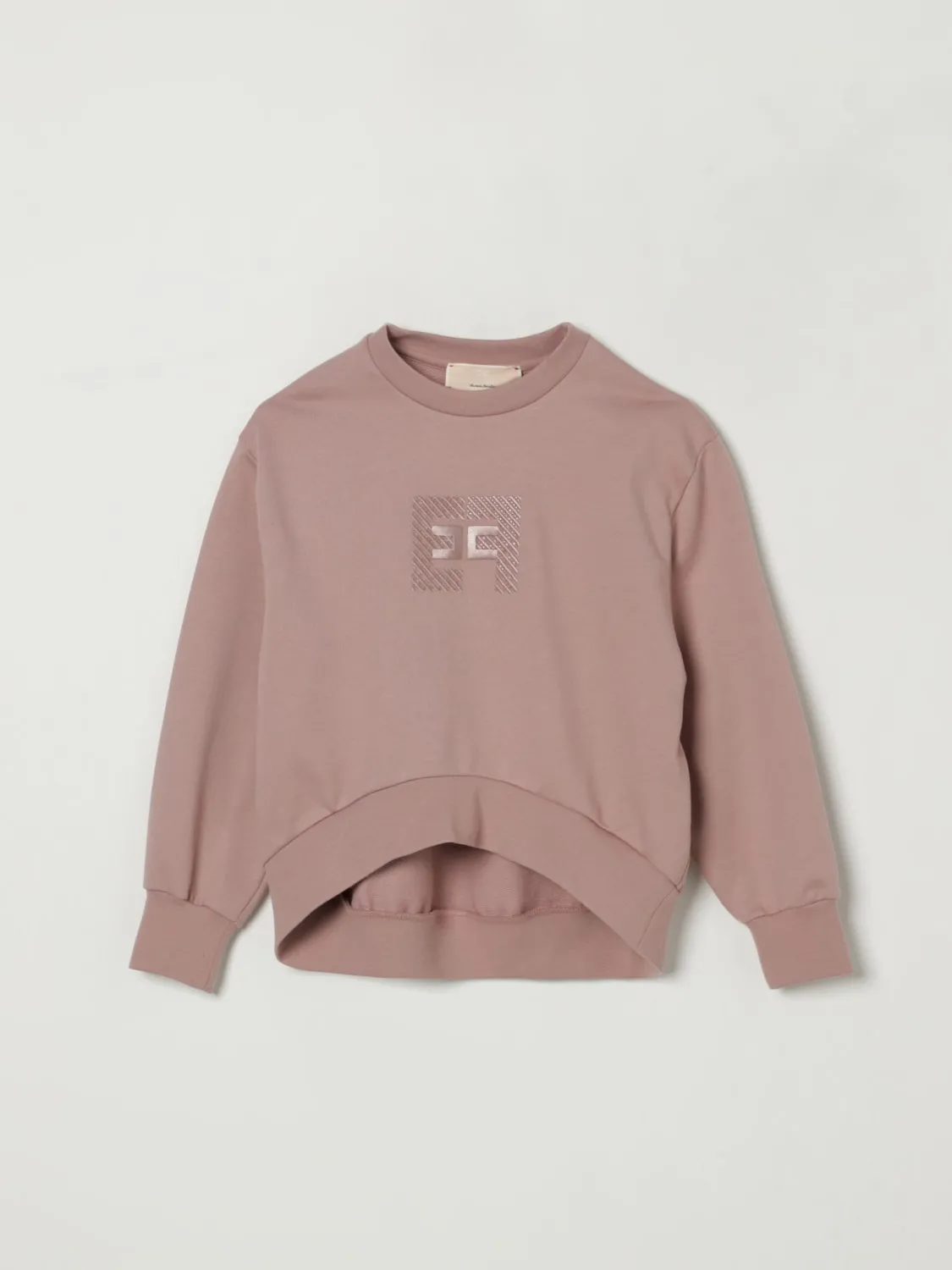 Felpa a girocollo con logo Elisabetta Franchi La Mia Bambina