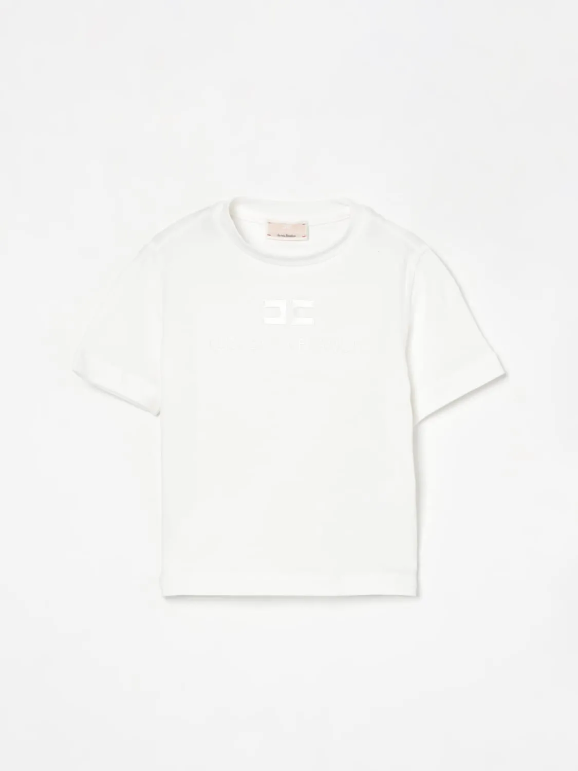 T-shirt in cotone con mini logo Elisabetta Franchi La Mia Bambina