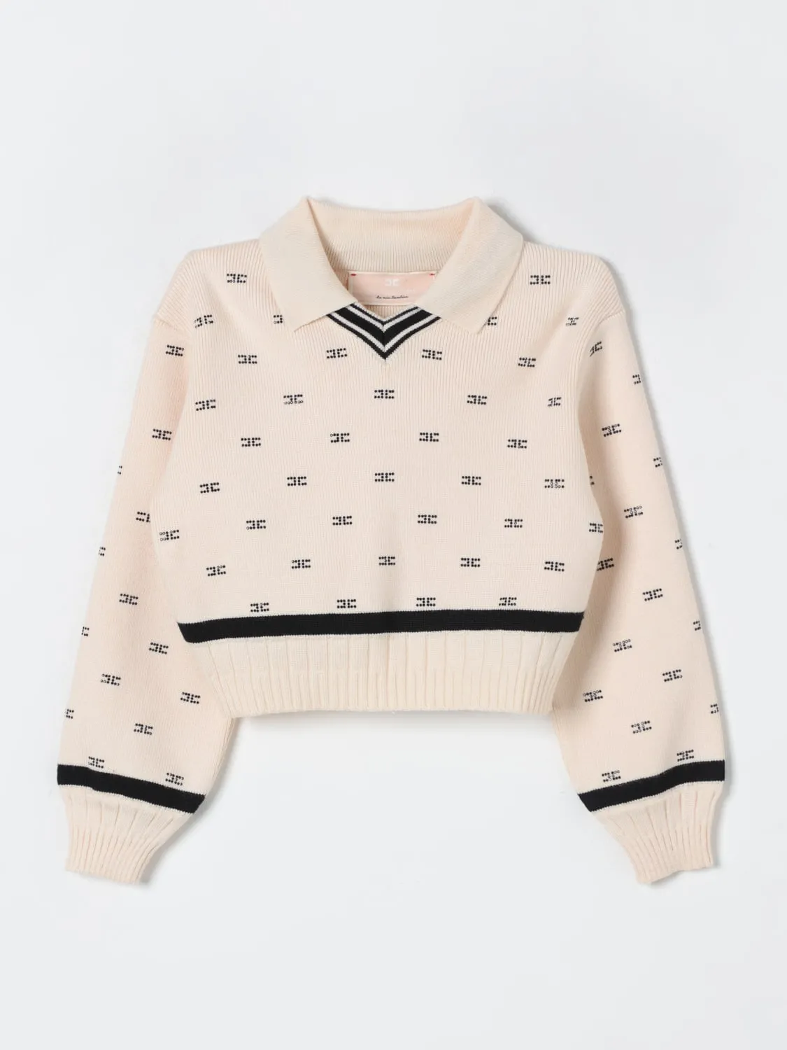 Maglia Elisabetta Franchi La Mia Bambina in misto viscosa con logo jacquard