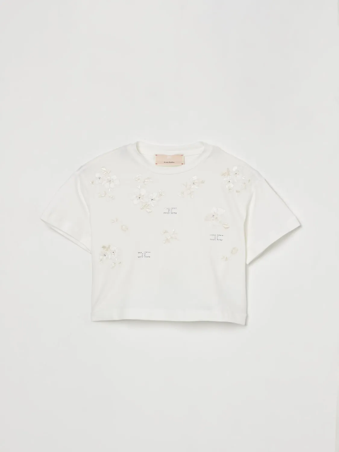 T-shirt in cotone con ricami Elisabetta Franchi La Mia Bambina