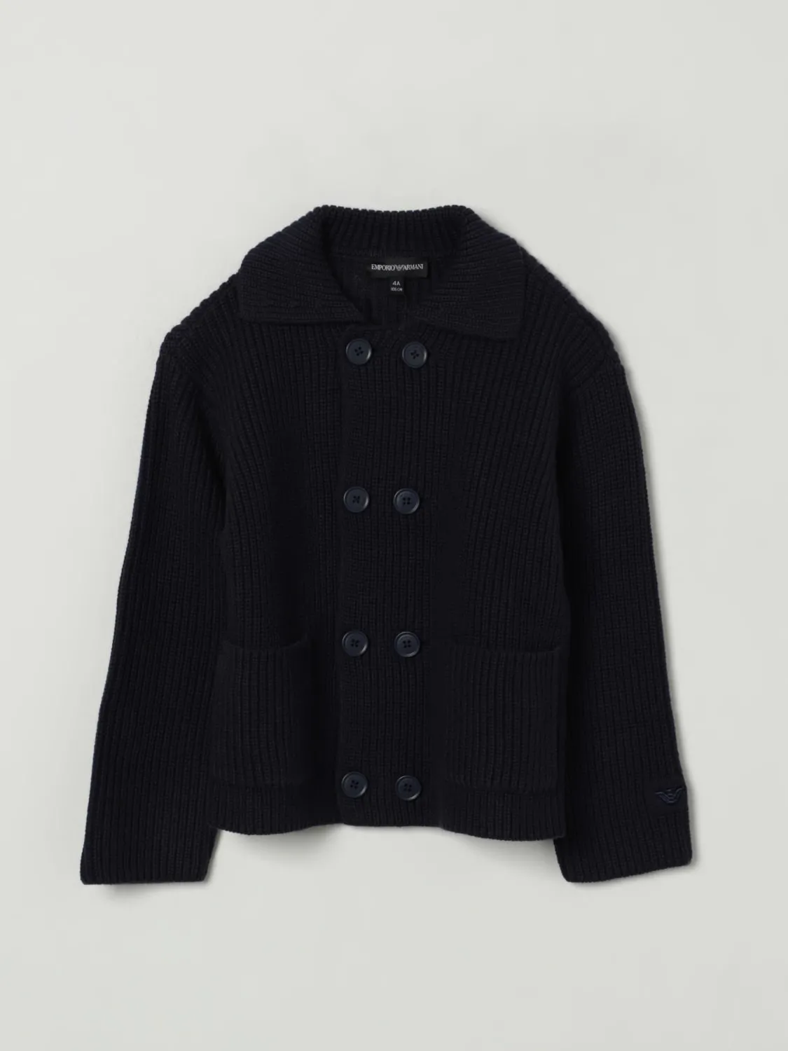 Cardigan a doppiopetto in cotone Emporio Armani