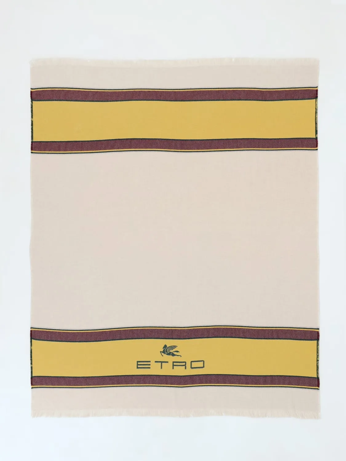 Coperta Etro Home in lana e cashmere con logo jacquard