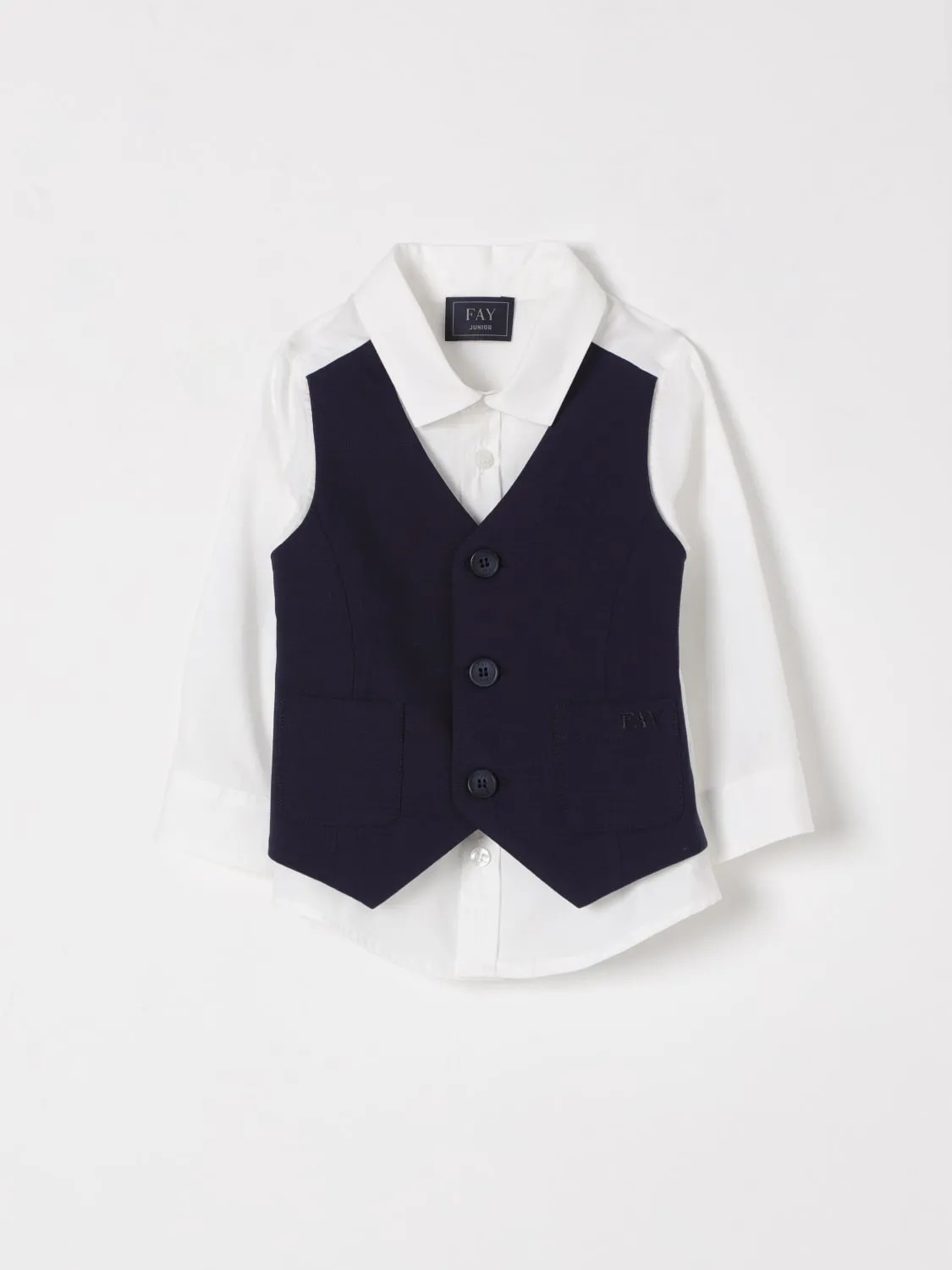 Camicia con gilet Fay Junior in cotone