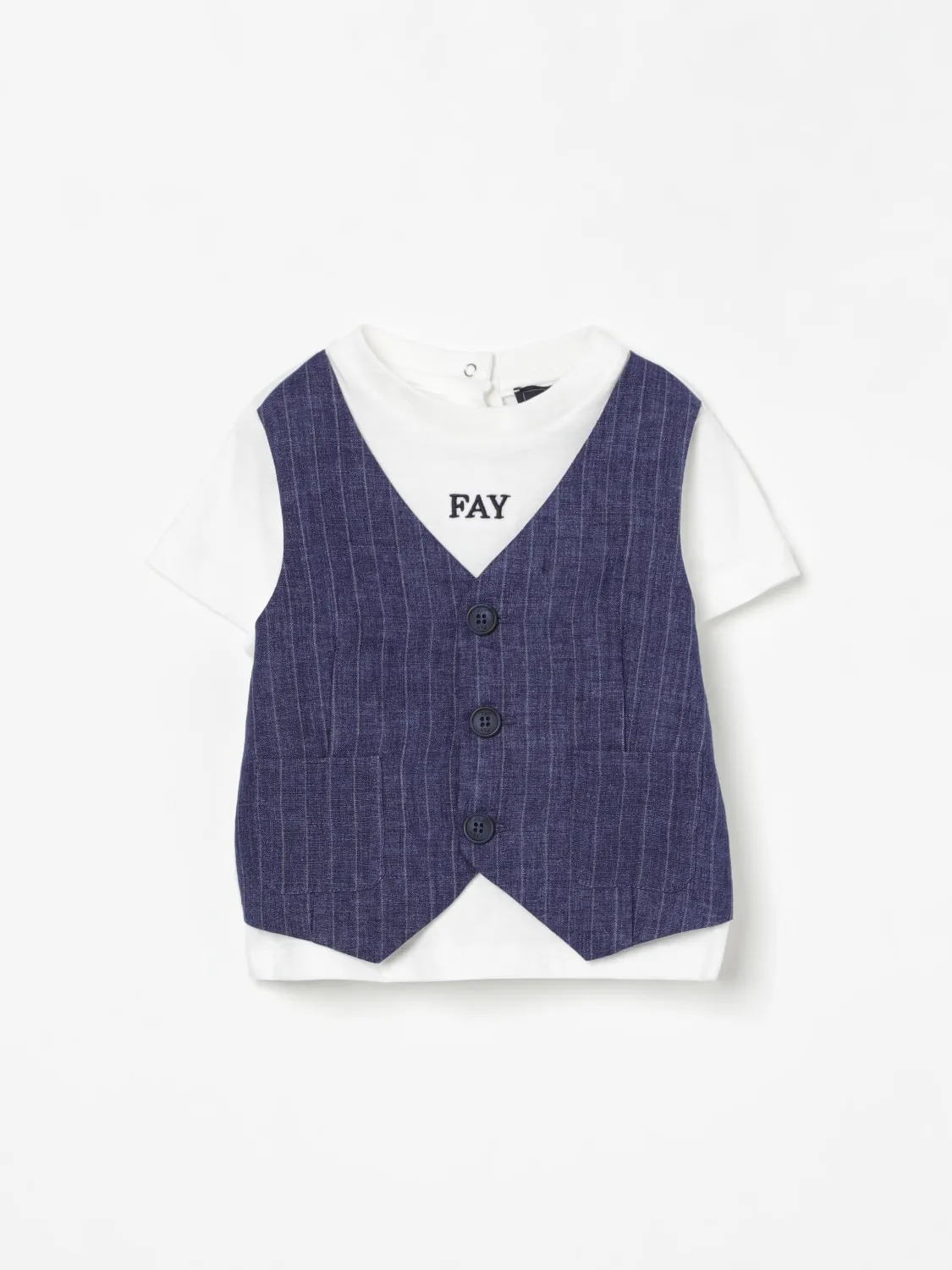 T-shirt con finto gilet Fay Junior in cotone