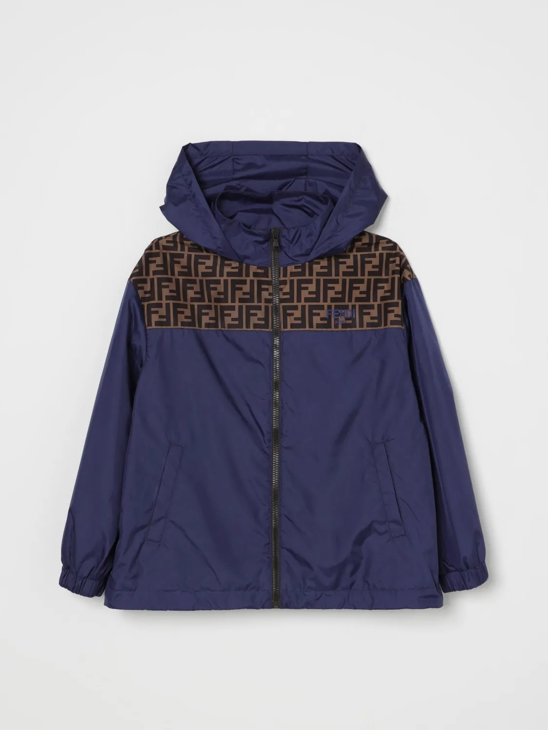 Giacca a vento con cappuccio Fendi in nylon