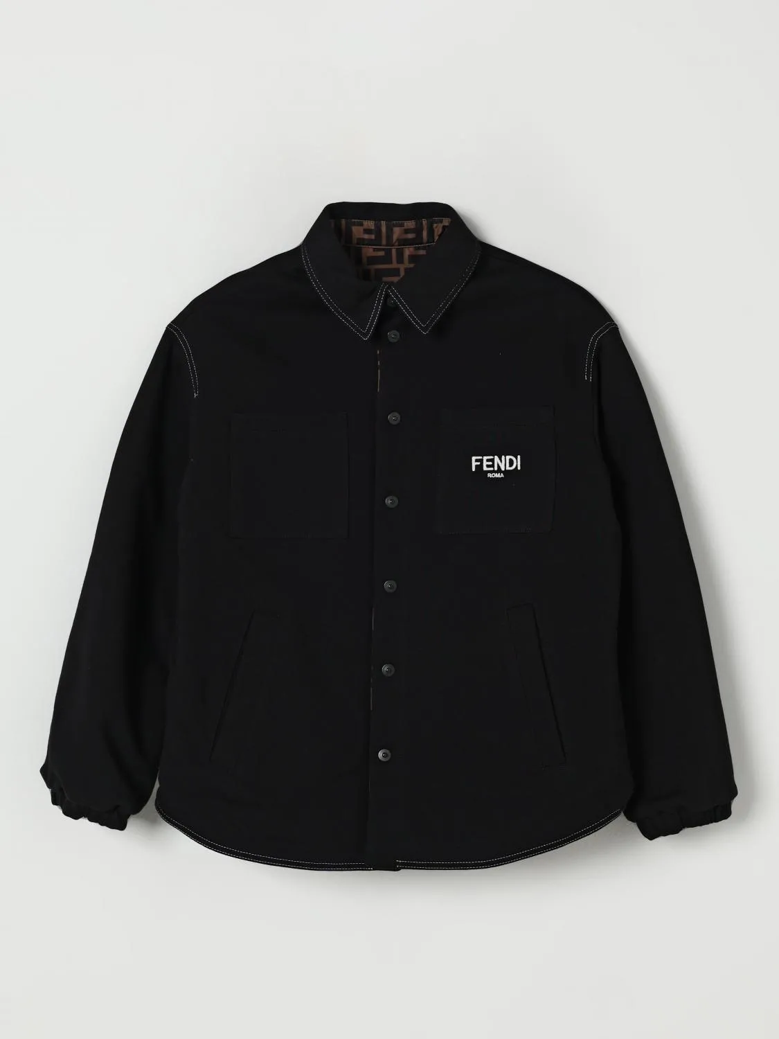 Overshirt reversibile Fendi in cotone e nylon