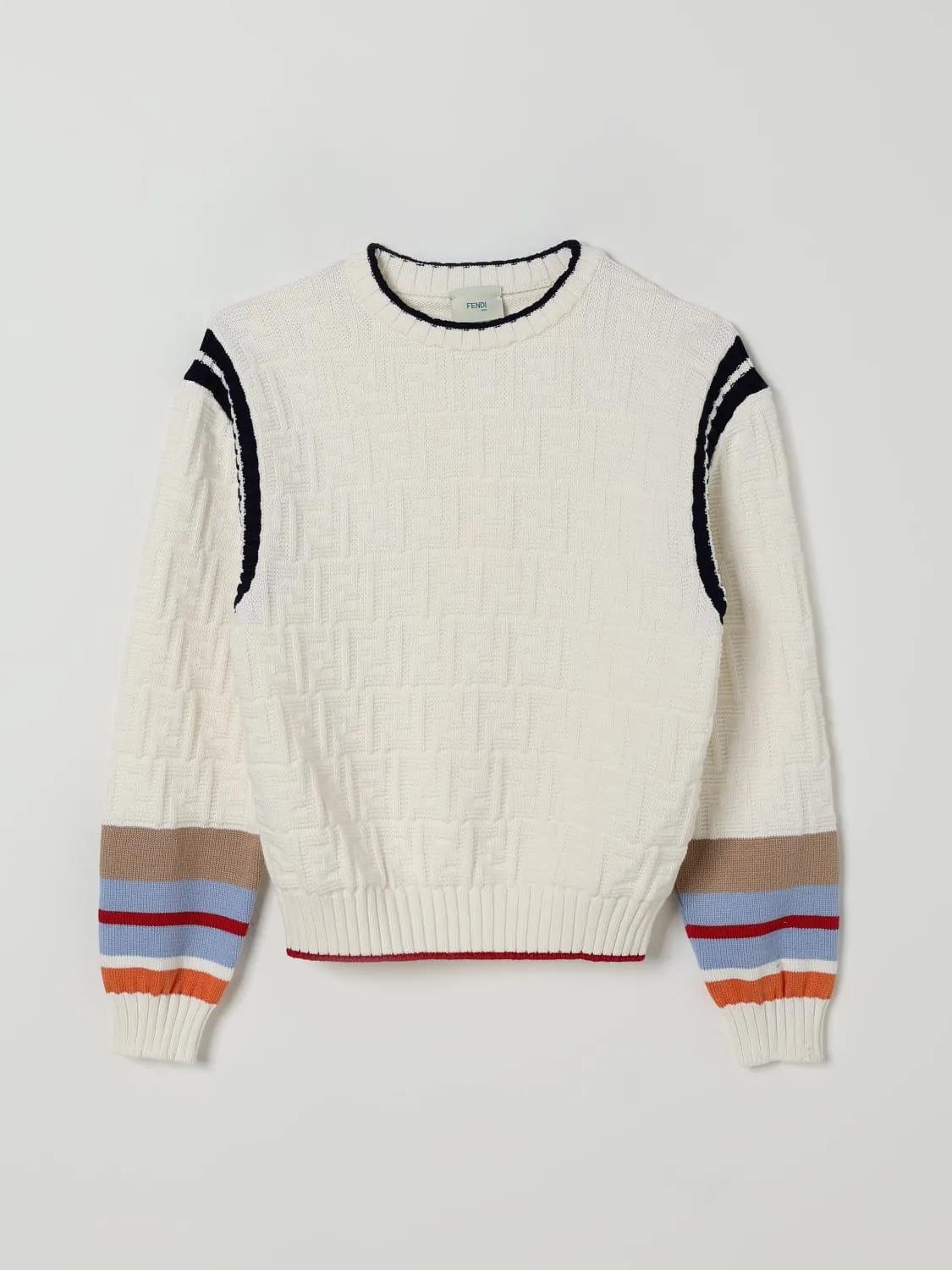 Maglia in cotone jacquard FF Fendi a righe