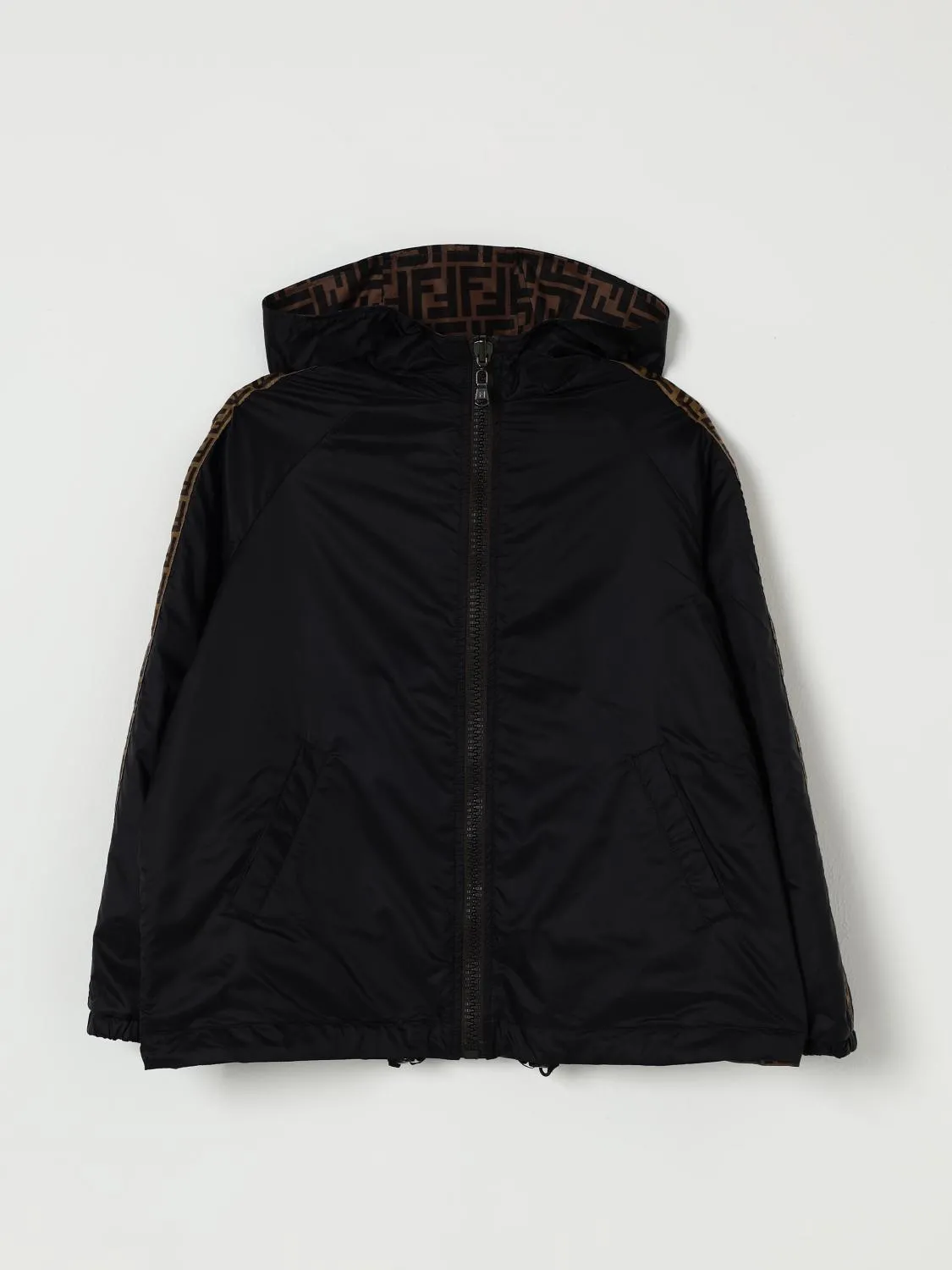 Giubbotto reversibile Fendi in nylon con cappuccio