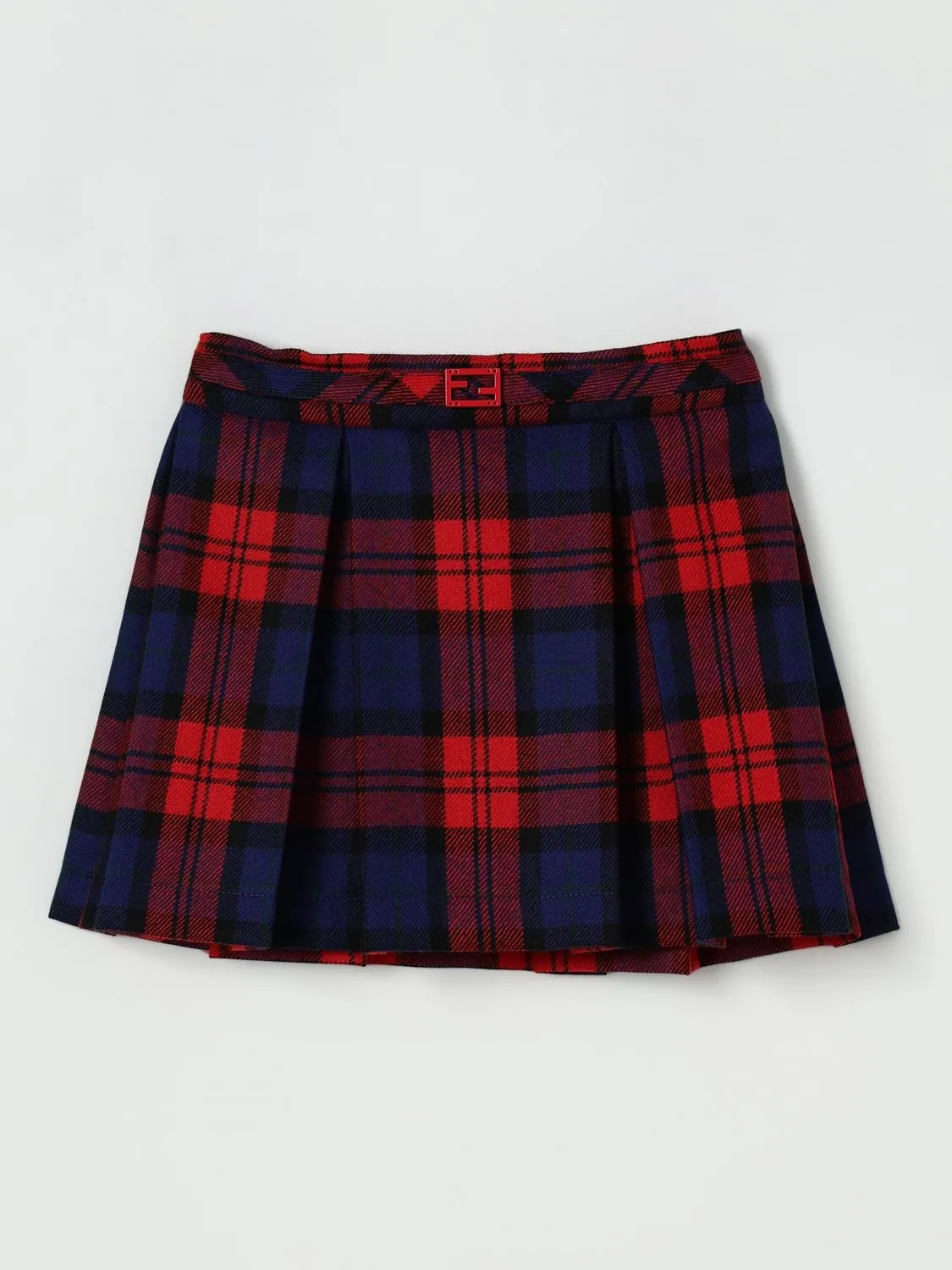 Gonna in lana vergine tartan Fendi