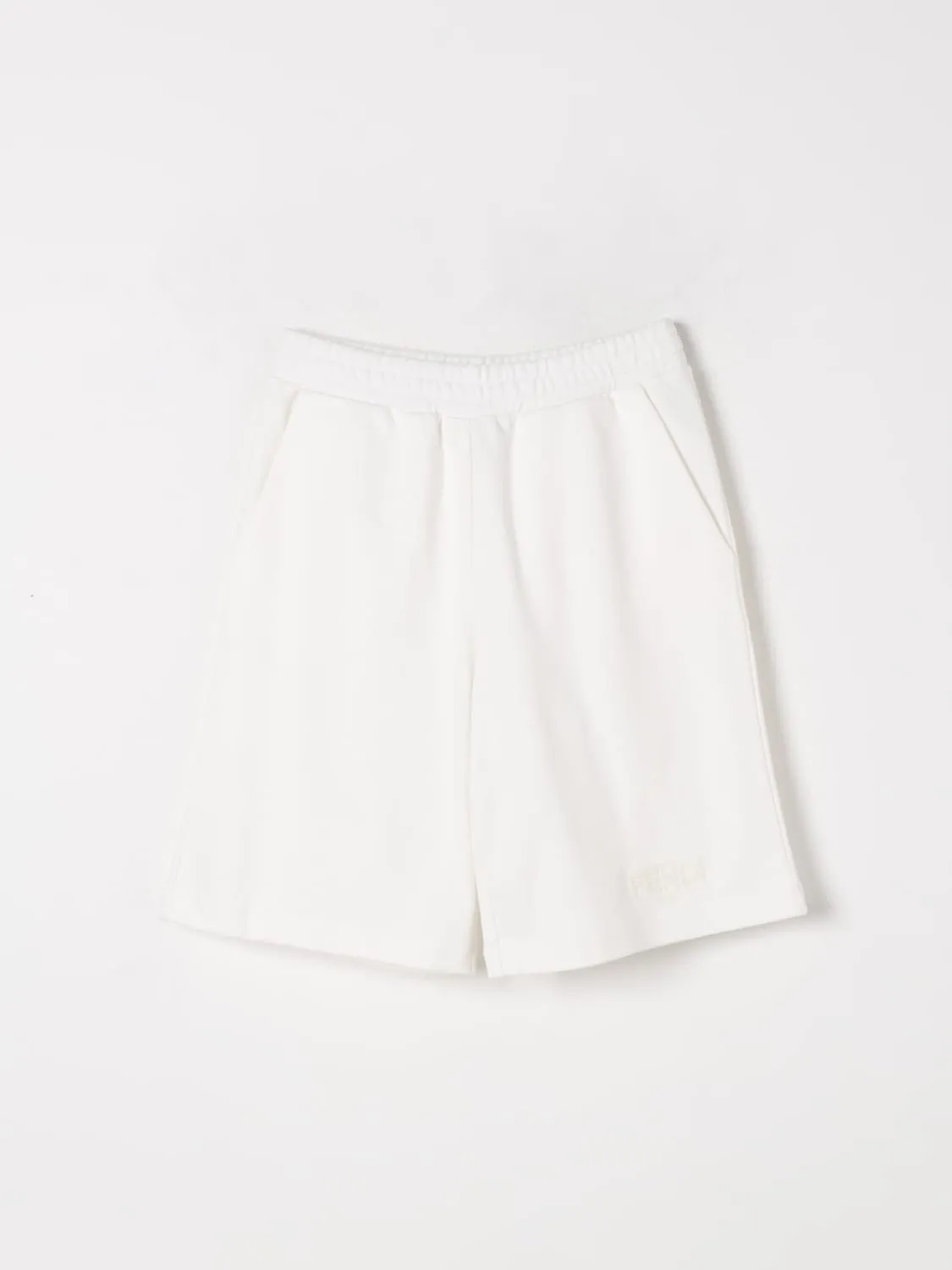 Shorts jogging Fendi in cotone con logo ricamato