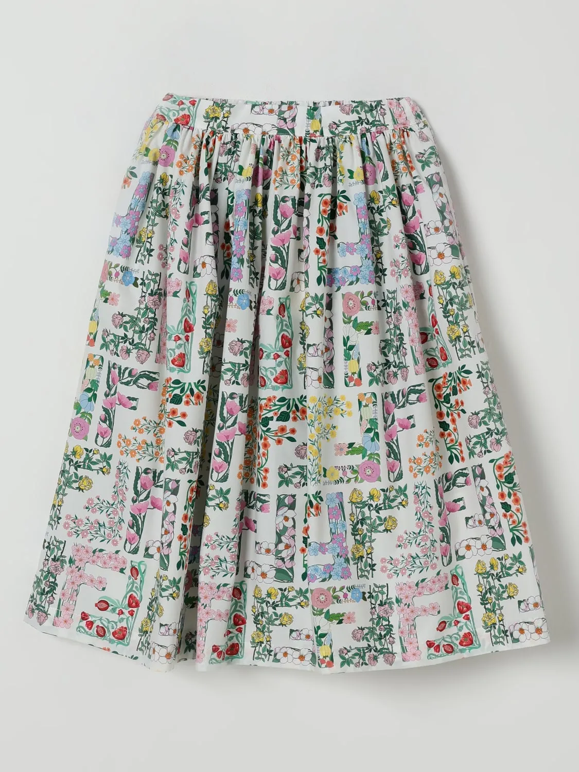 Gonna in cotone FF Fendi floreale