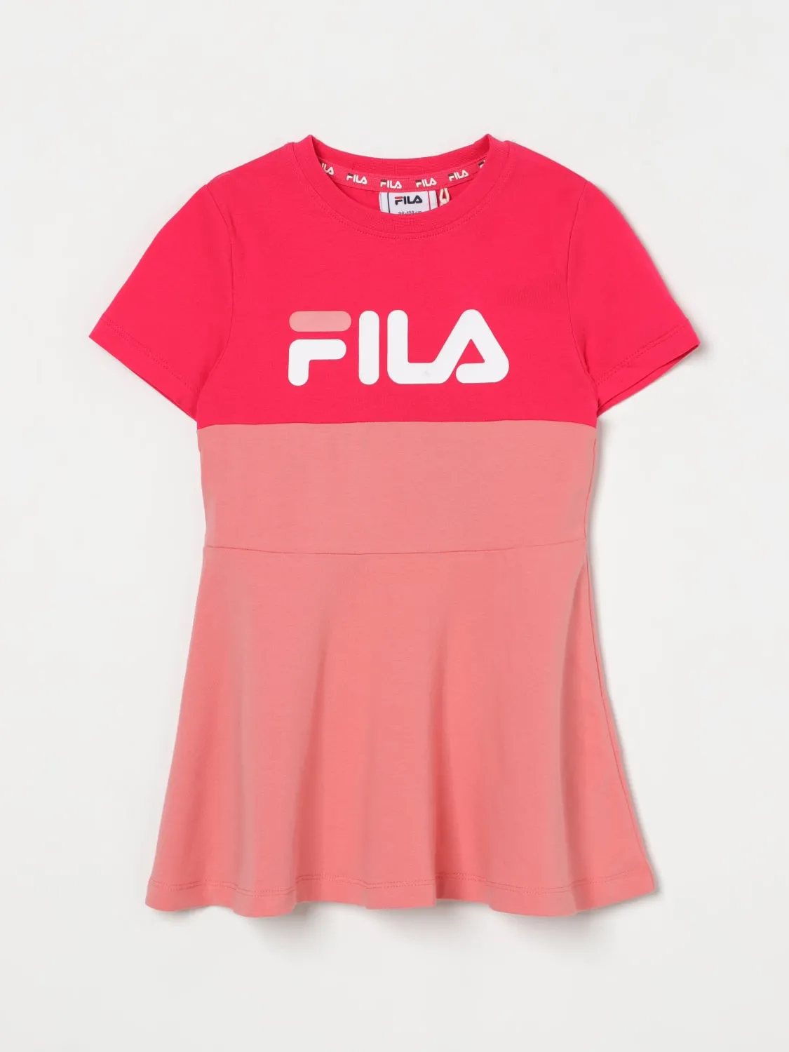 Abito in cotone con maxi logo Fila