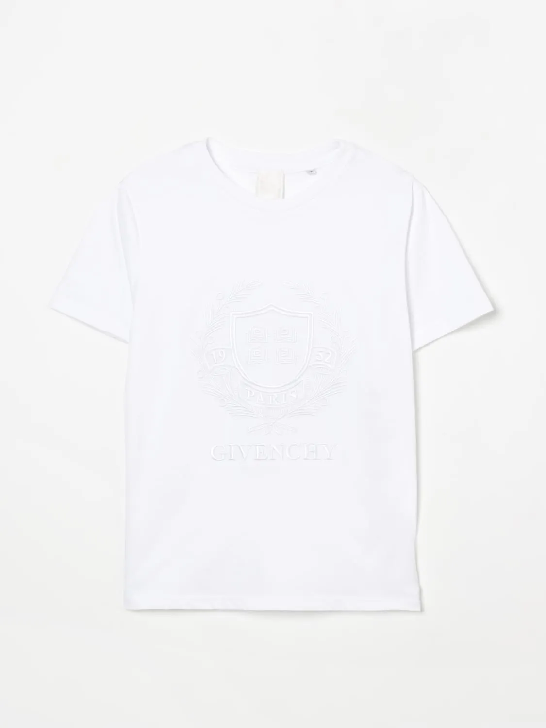 T-shirt in cotone con stemma ricamato Givenchy
