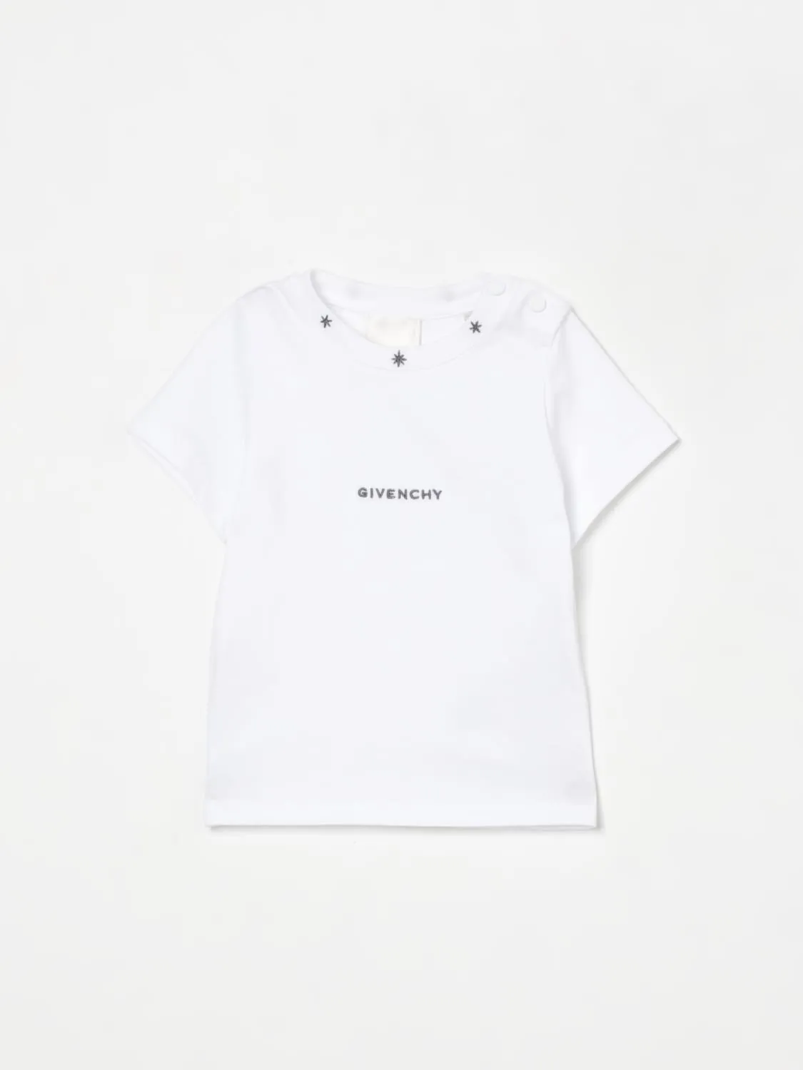 T-shirt in cotone con logo ricamato Givenchy
