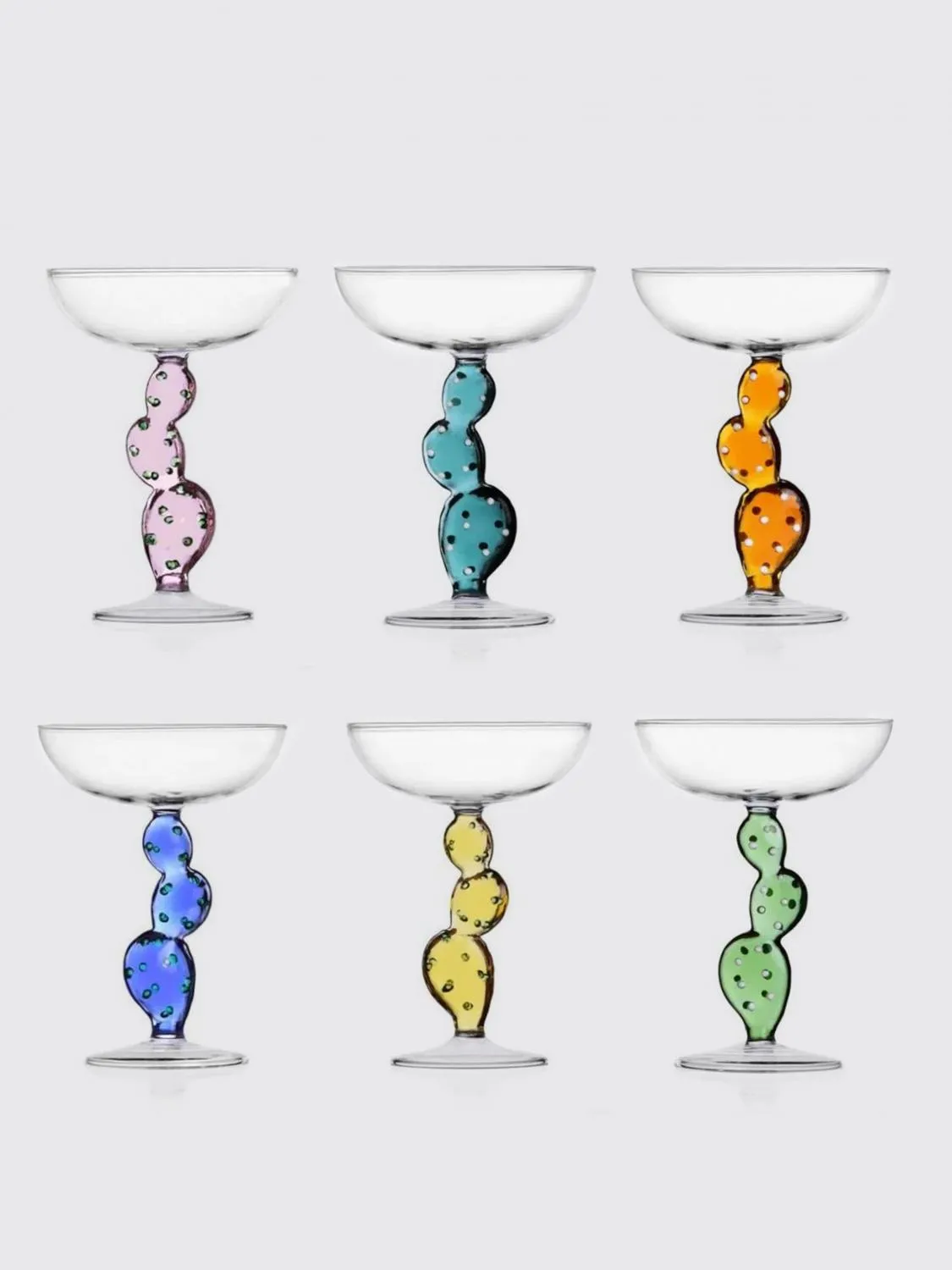 Set da 6 coppe di champagne Cactus Ichendorf in vetro borosilicato
