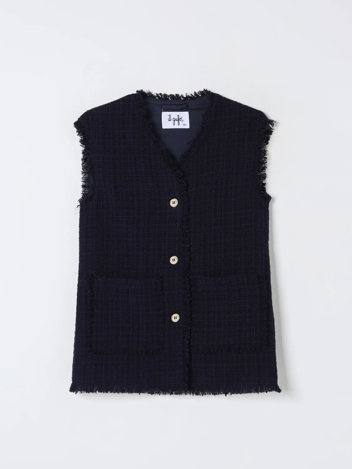 Gilet a monopetto Il Gufo in misto cotone e viscosa