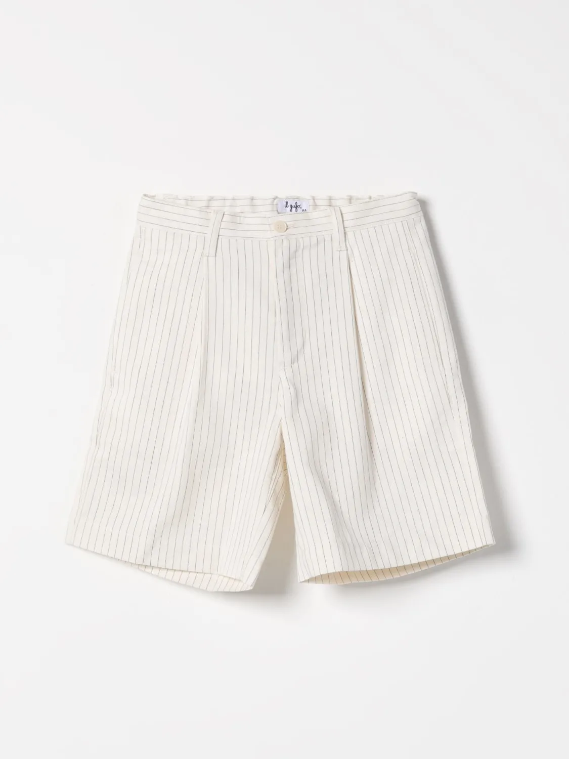 Pantaloncino gessato in misto cotone Il Gufo