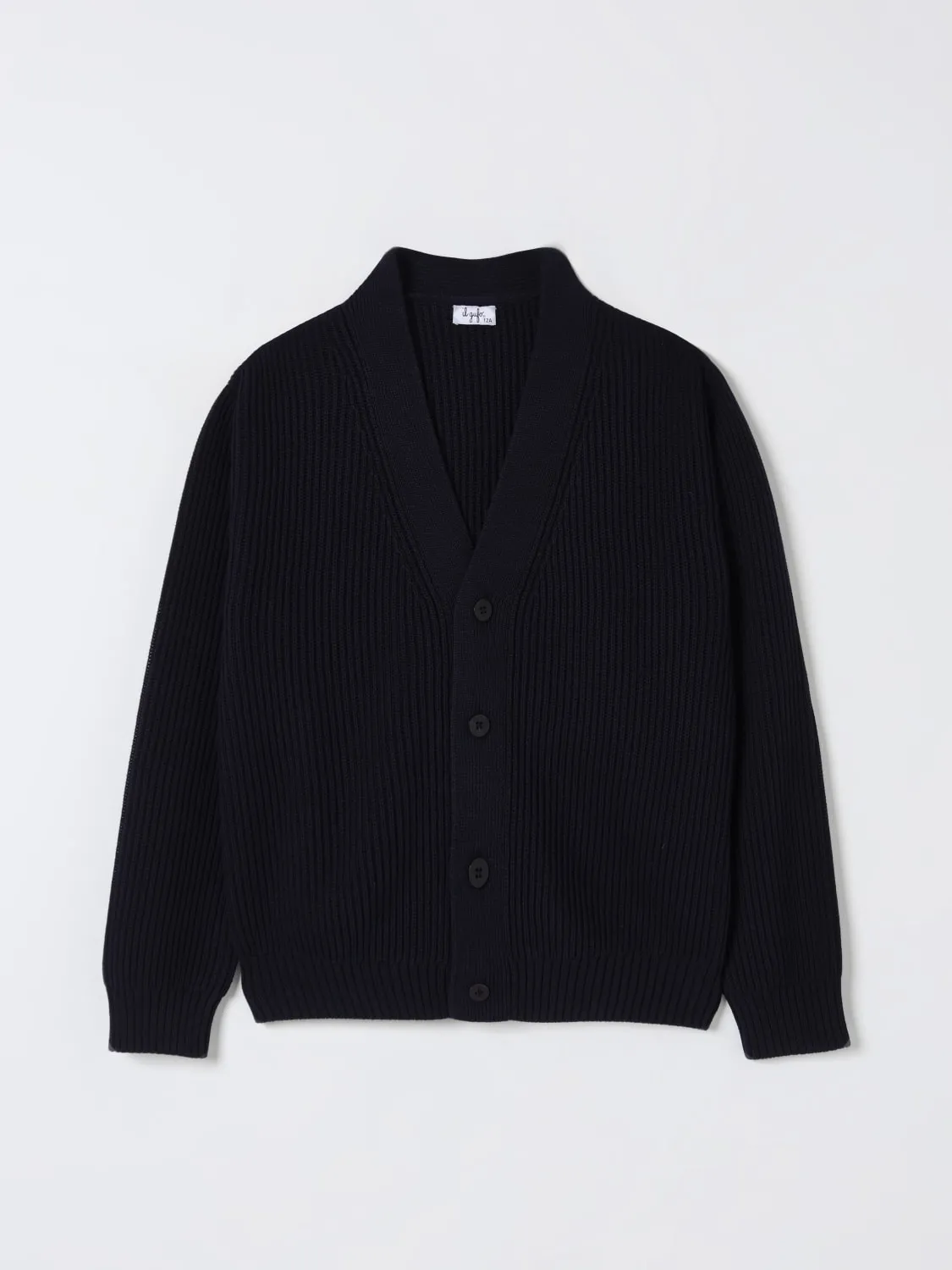 Cardigan a v basic Il Gufo in cotone