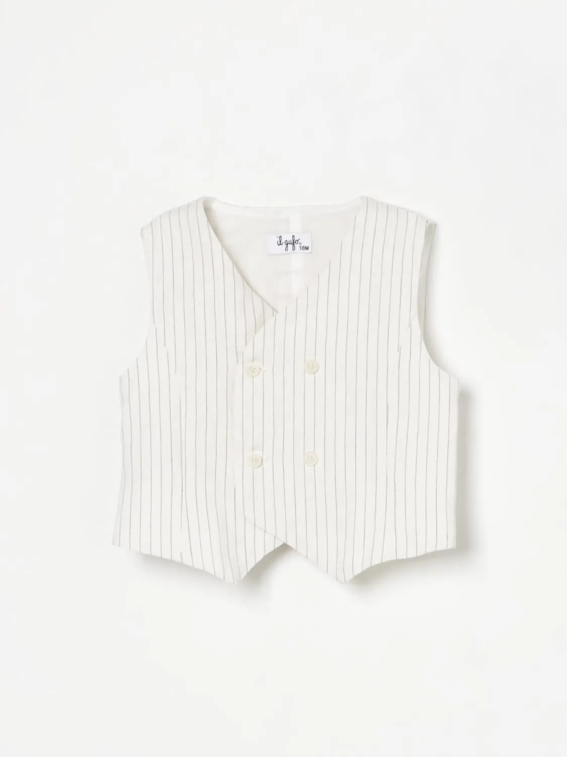 Gilet a doppiopetto in cotone a righe Il Gufo