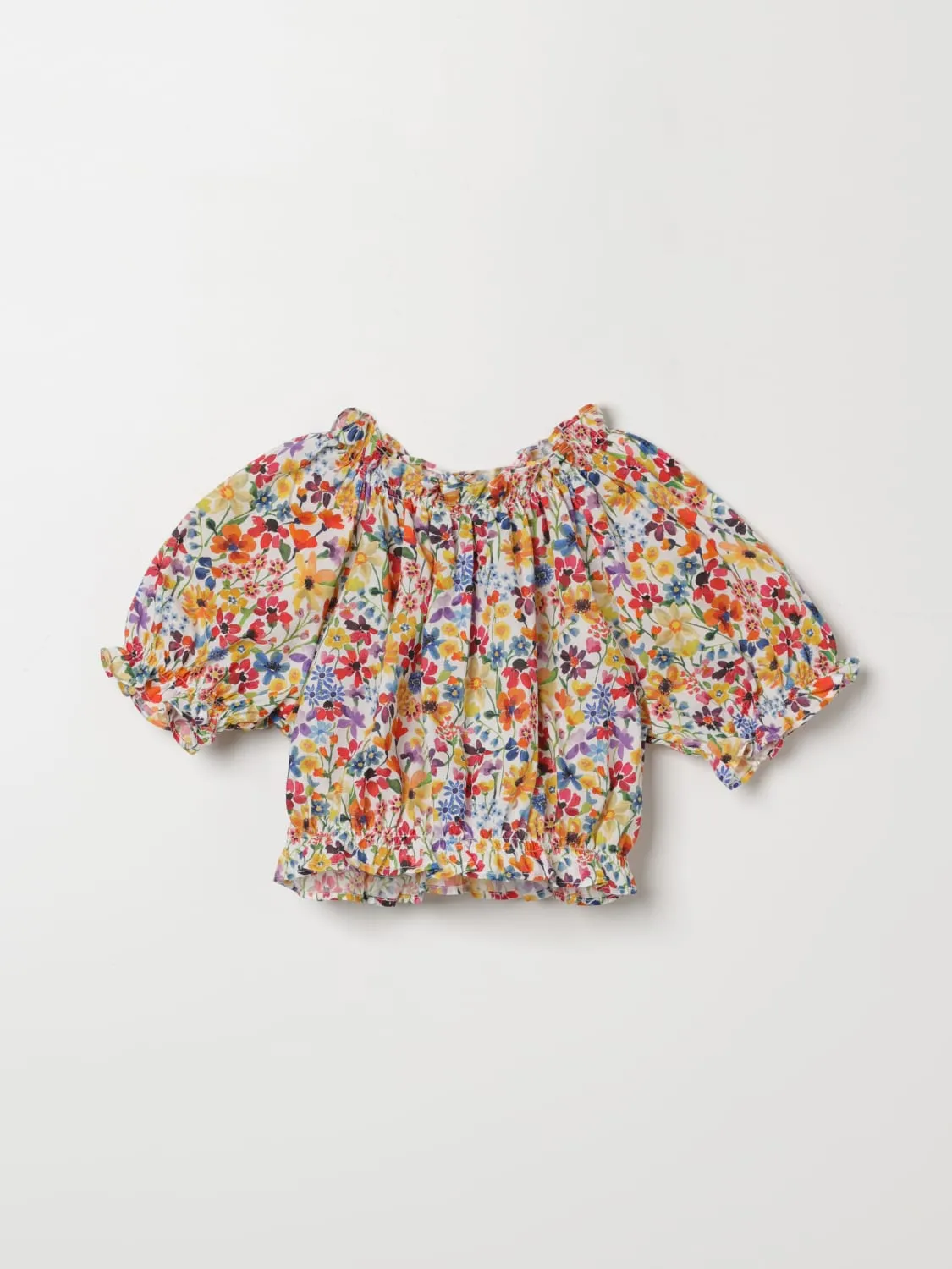 Top Il Gufo in cotone con stampa floreale