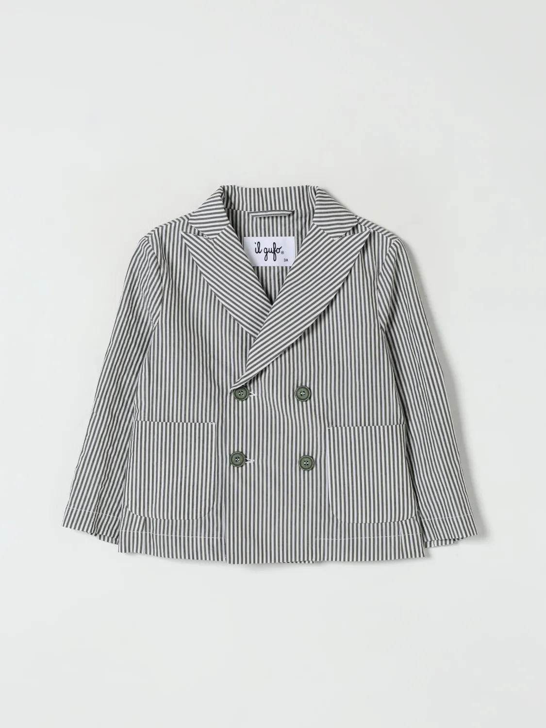 Blazer a doppiopetto in cotone a righe Il Gufo