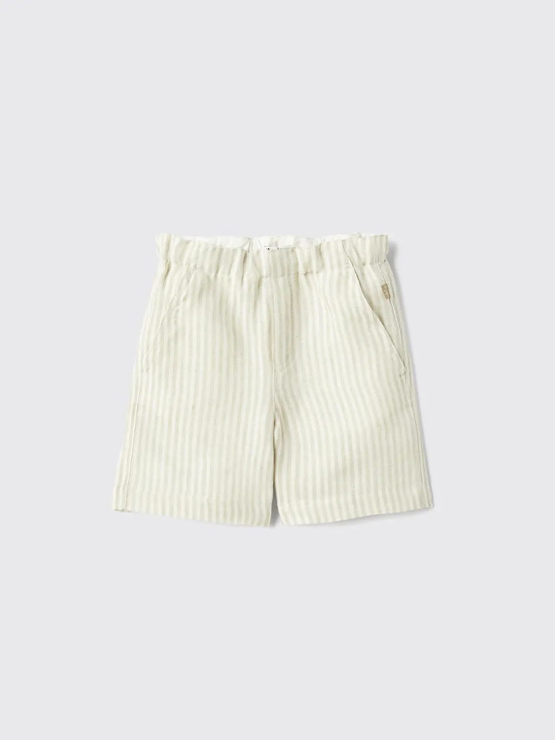 Pantaloncino a righe in cotone e lino Il Gufo