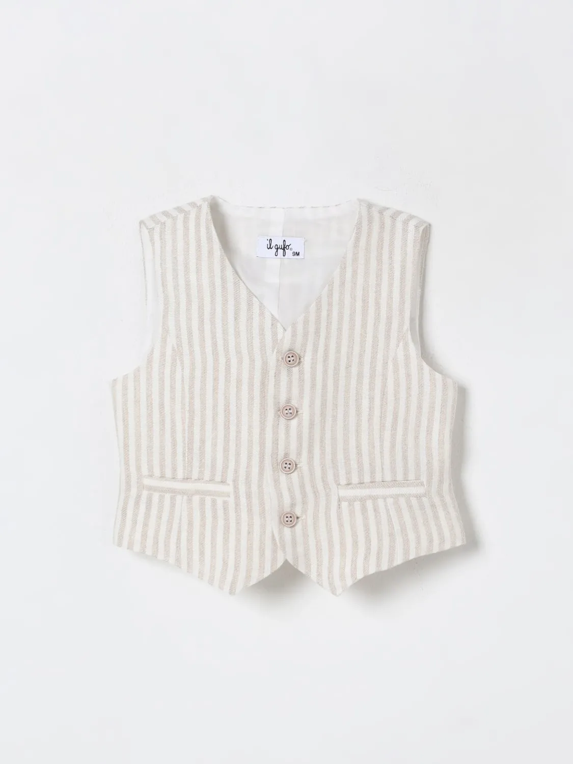 Gilet a righe Il Gufo in lino