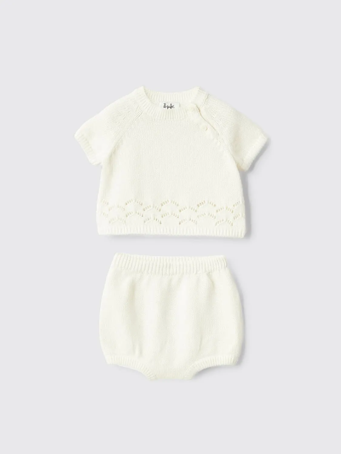 Coordinato in maglia di cotone Il Gufo