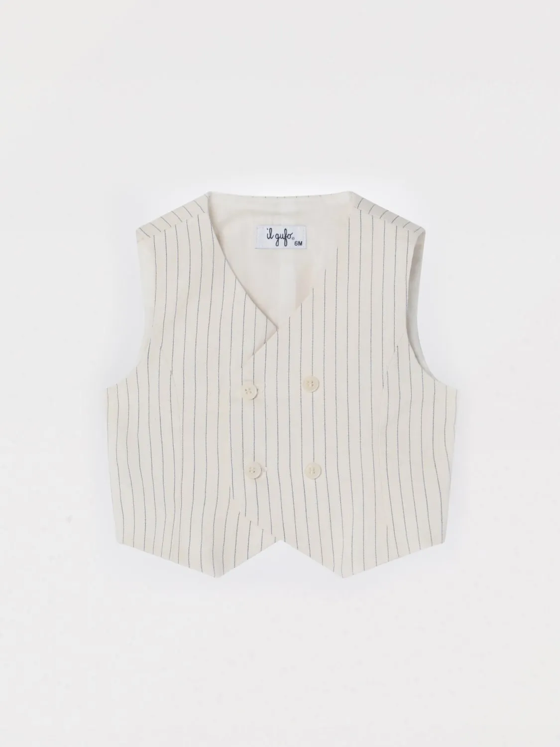 Gilet a doppiopetto in cotone gessato Il Gufo