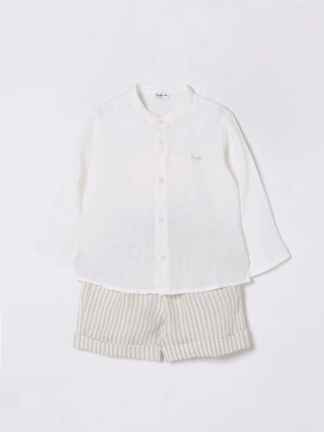 Coordinato in lino a righe Il Gufo