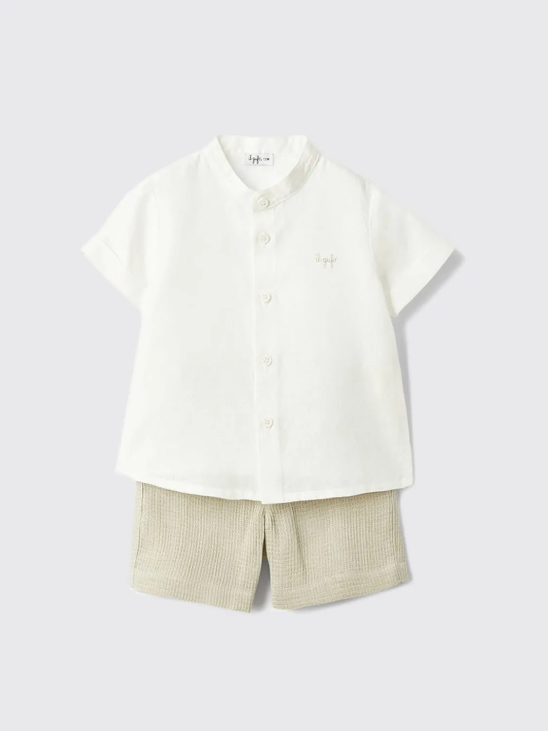 Coordinato in lino bicolor Il Gufo