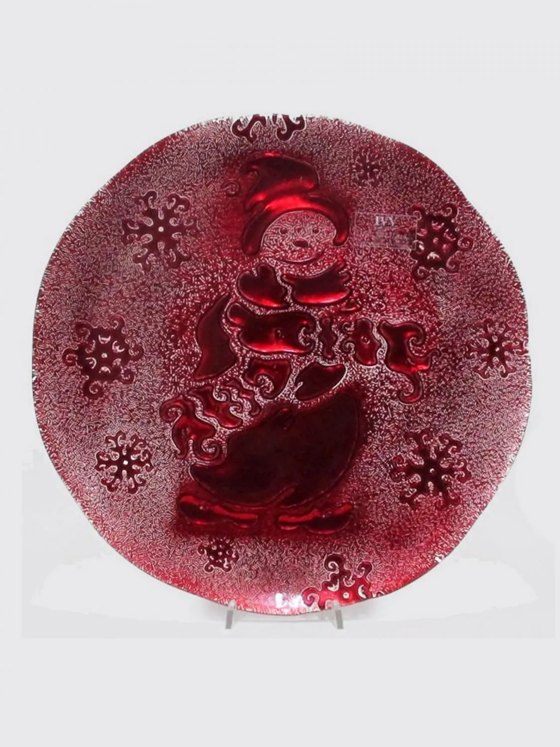 Piatto piano Snowman Ivv in vetro lavorato
