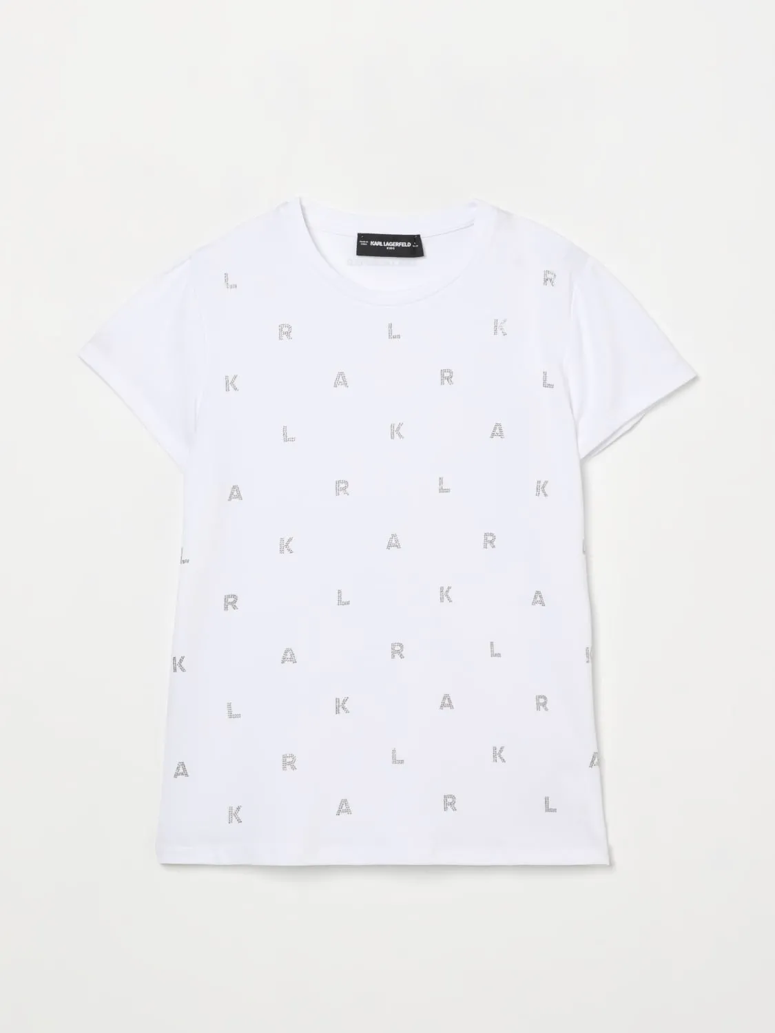 T-shirt logata con strass Karl Lagerfeld Kids