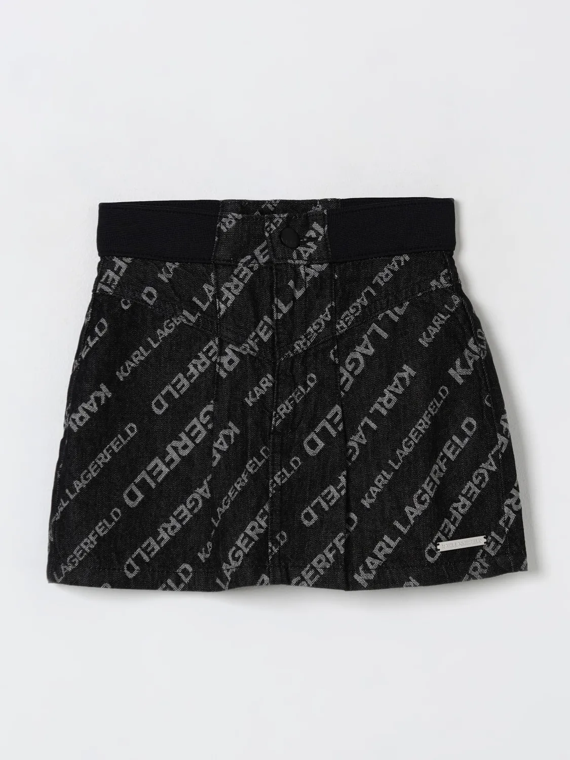 Giacca di jeans con logo all-over Karl Lagerfeld Kids