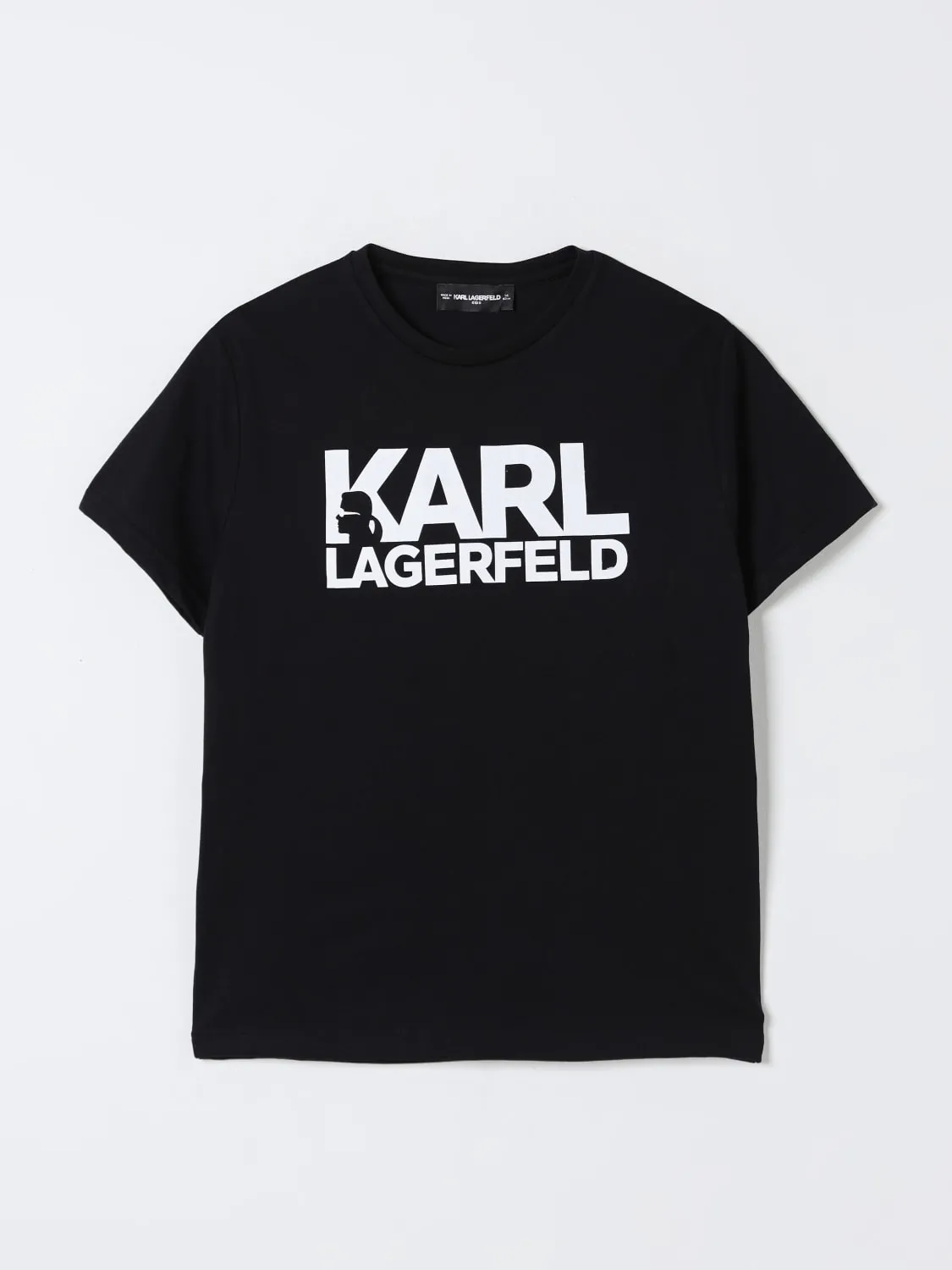 T-shirt in cotone con logo Karl Lagerfeld Kids
