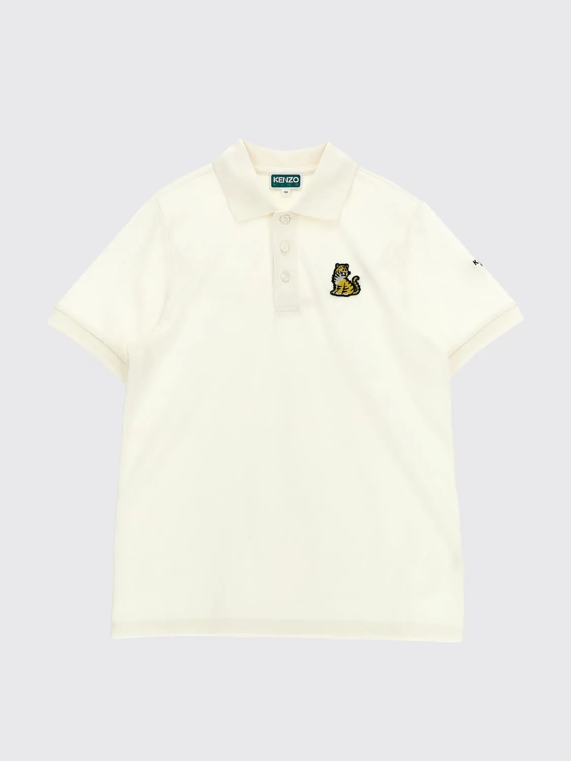 Polo in cotone con patch logo Kenzo Kids