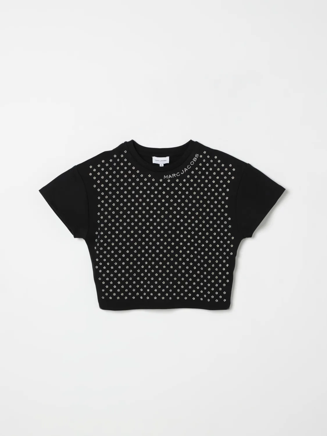 Top crop con fiori di strass Little Marc Jacobs