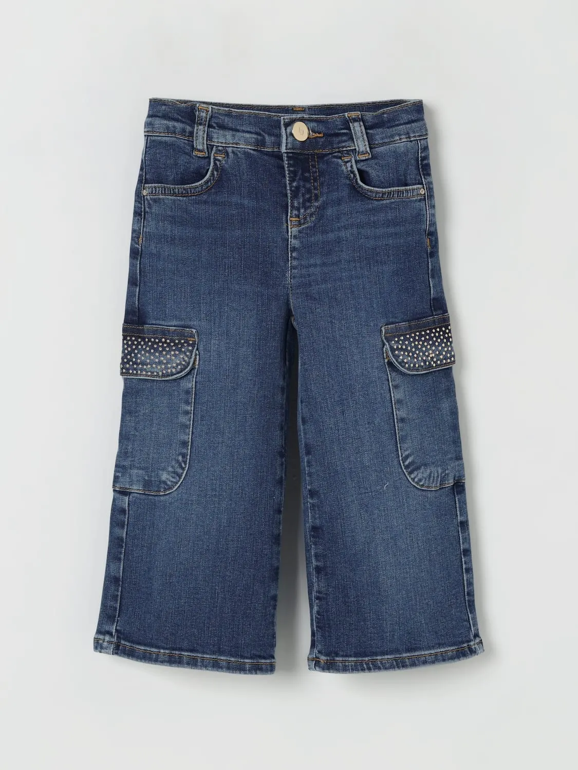 Jeans cargo Liu Jo in denim con strass