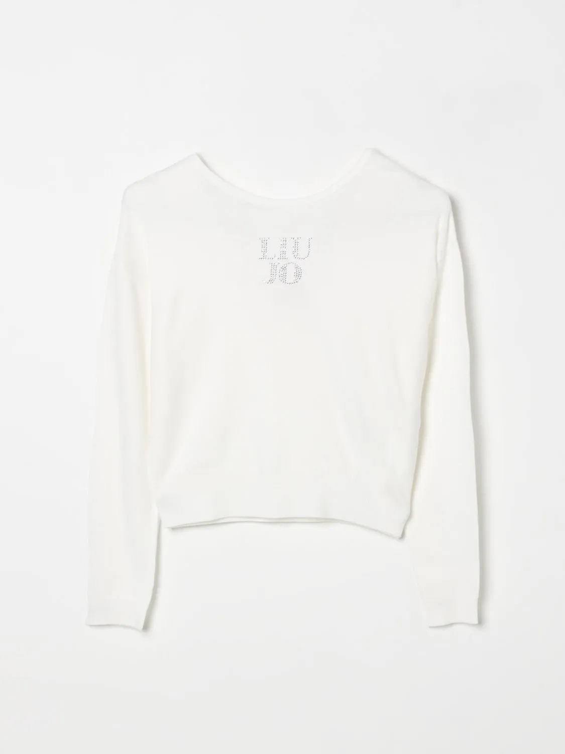 Maglia in viscosa con logo di strass Liu Jo