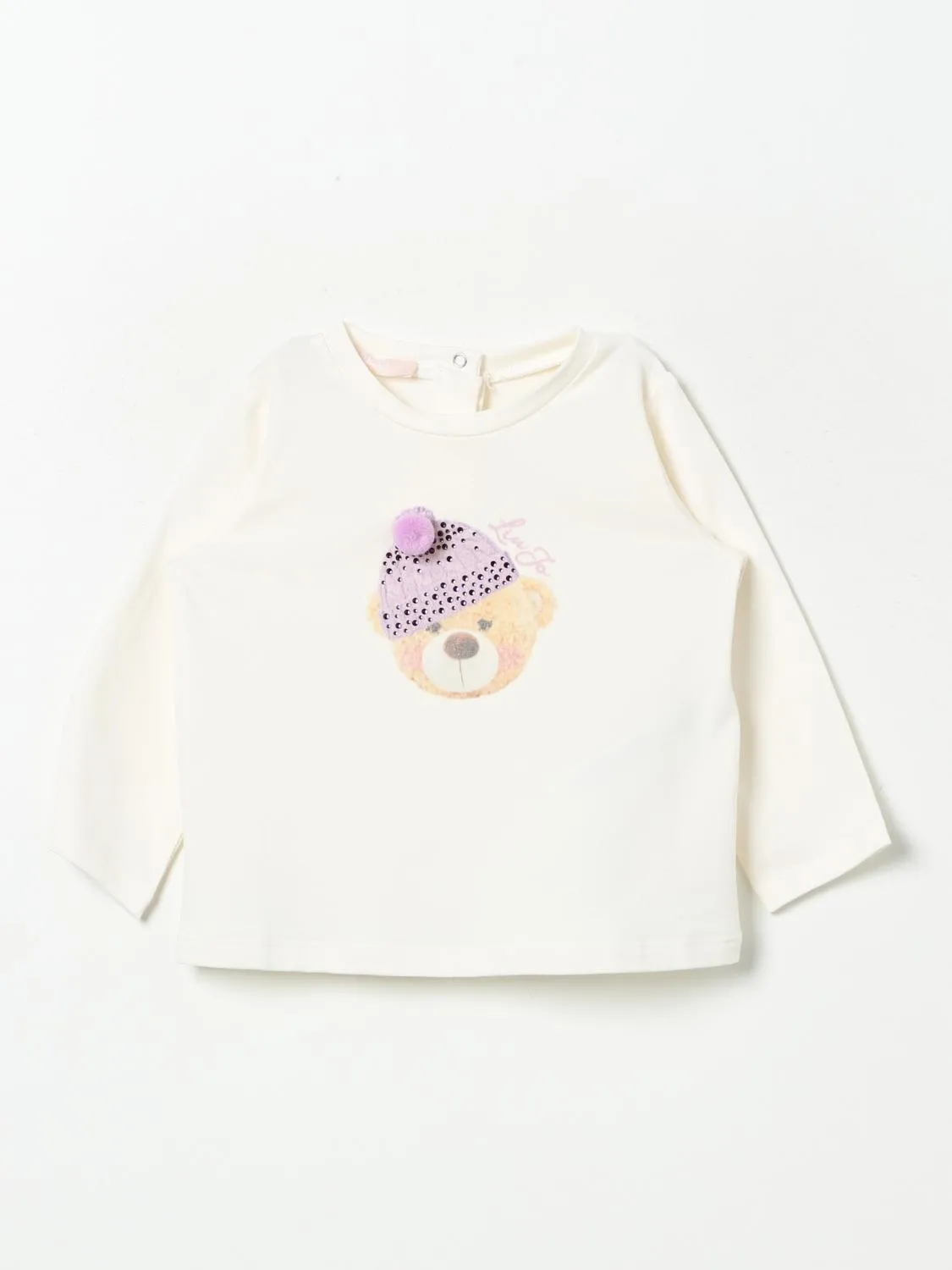 T-shirt Teddy Liu Jo in cotone con stampa e strass