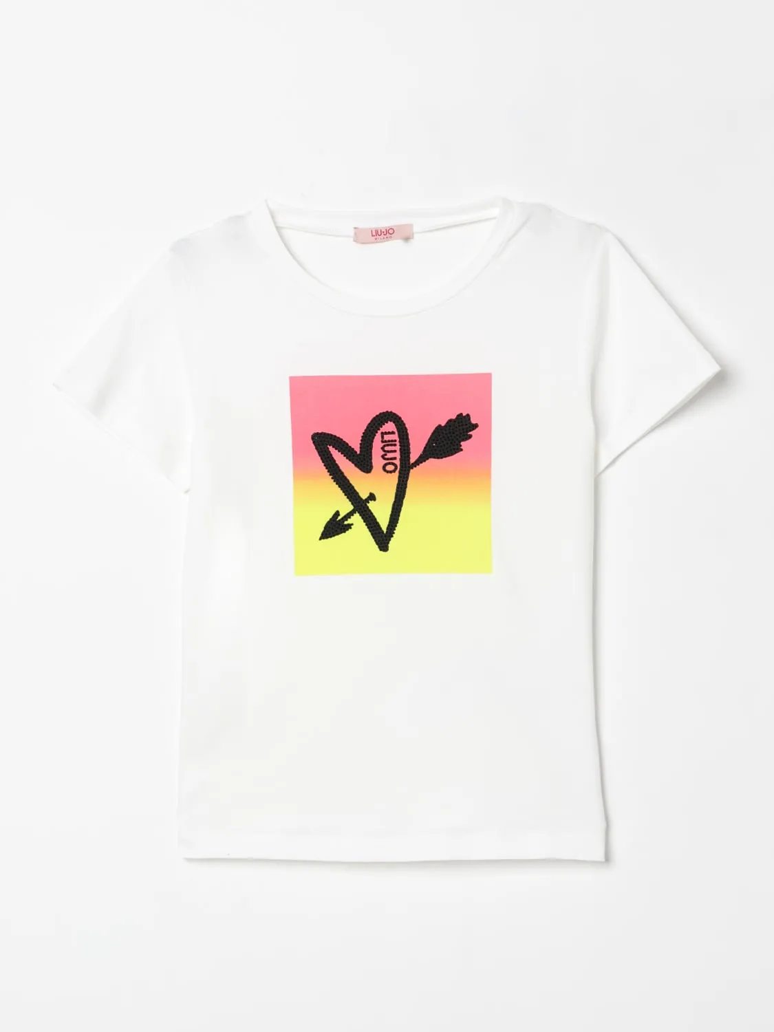 T-shirt in cotone con stampa logo Liu Jo