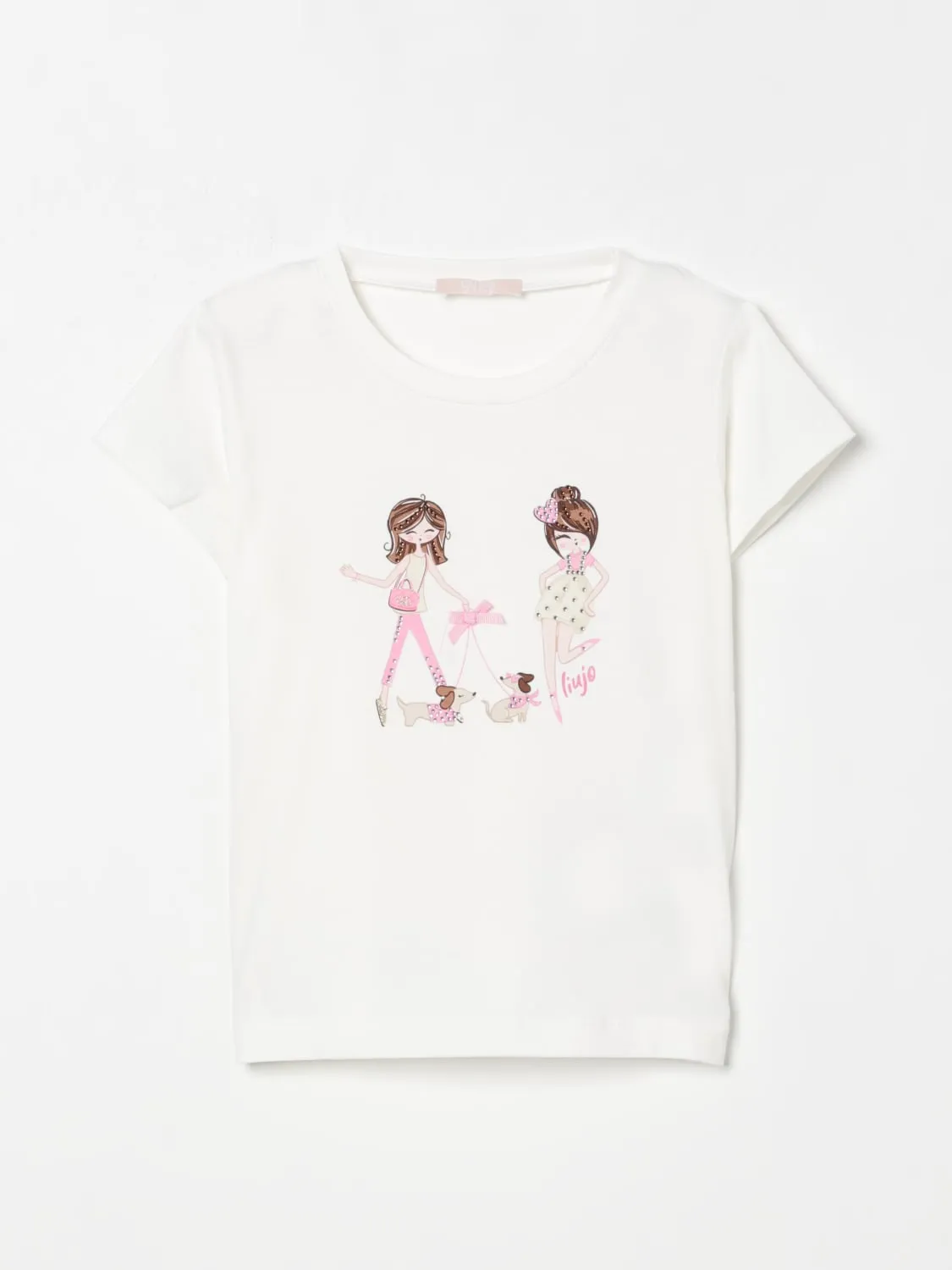T-shirt in cotone con stampa ballerine Liu Jo