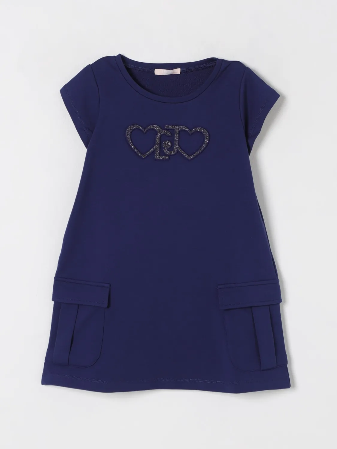 Abito in cotone cargo Liu Jo con logo glitter