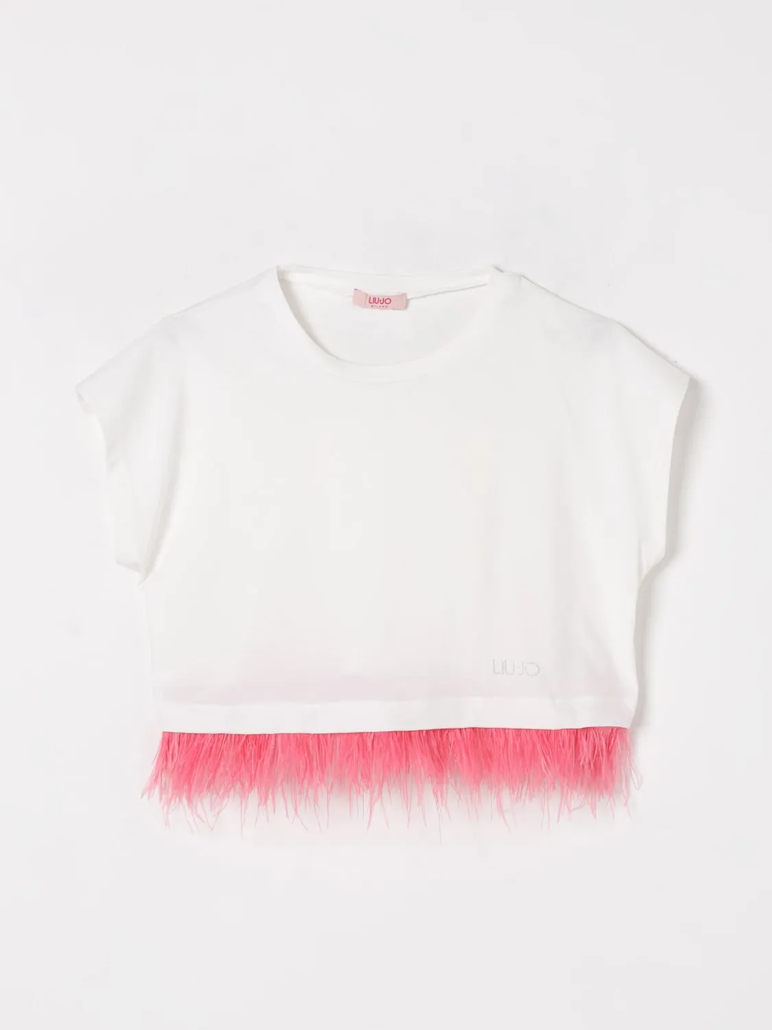 T-shirt con piume amovibili Liu Jo