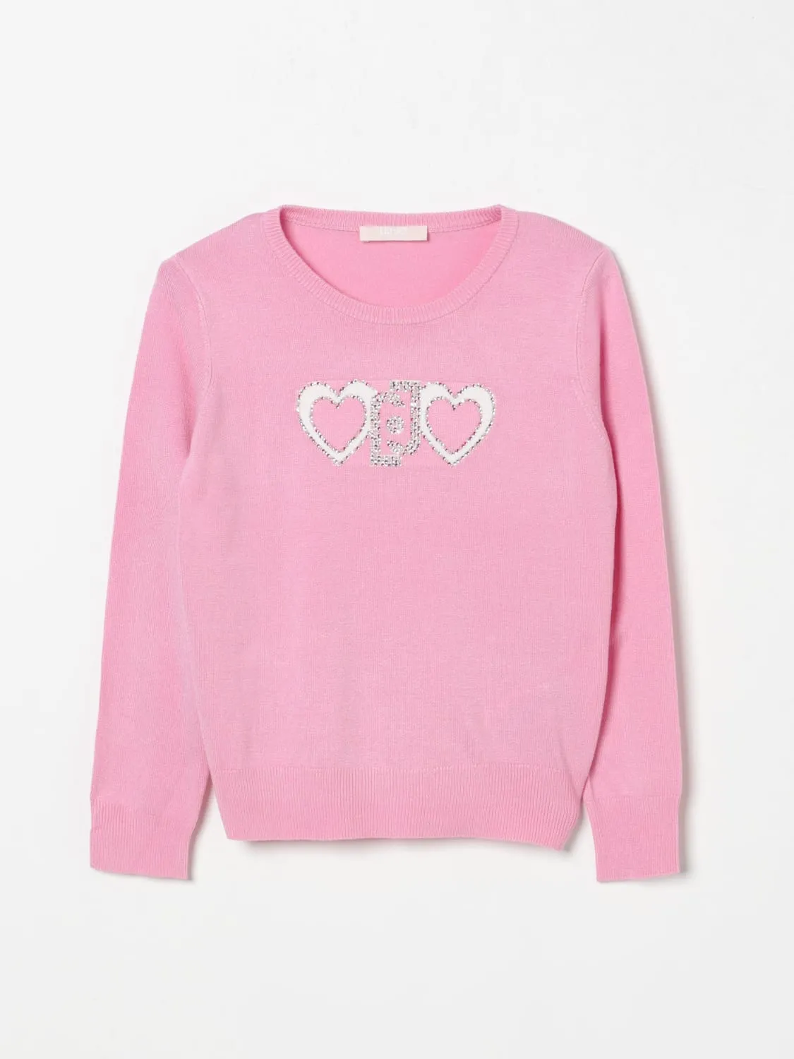 Maglia a girocollo con logo di strass Liu Jo