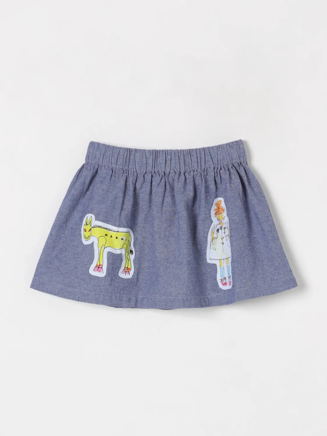 Gonna stampata Marni in denim di cotone